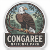Congaree National Park Eagle Emblem Aufkleber (Vorderseite)