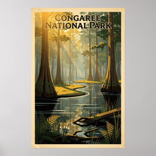 Congaree National Park Retro Poster (Vorne)