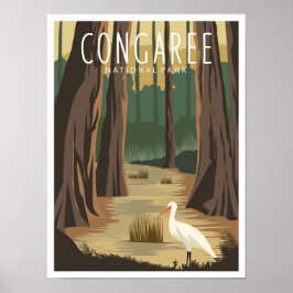 Congaree National Park South Carolina Illustration Poster