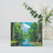 Congaree National Park Sumpf Kunst Postkarte (Stehend Vorderseite)