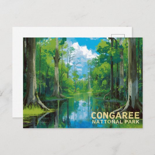 Congaree National Park Swamp Art Postkarte (Vorne/Hinten)