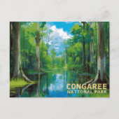 Congaree National Park Swamp Art Postkarte (Vorderseite)
