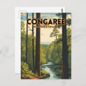 Congaree National Park Traditionelles Reiseplakat Postkarte (Vorne/Hinten)