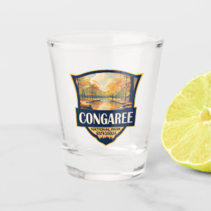 Congaree Nationalpark Illustration Reisen Vintag Schnapsglas