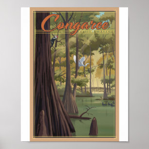 Congaree Nationalpark Litho Artwork Poster