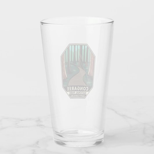 Congaree Nationalpark Retro Emblem Glas (Rückseite)
