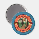 Congaree Nationalpark Retro Kompass Emblem Magnet (Vorderseite/Rückseite)