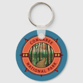 Congaree Nationalpark Retro Kompass Emblem Schlüsselanhänger (Vorderseite)