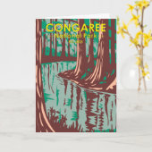 Congaree Nationalpark Süd Carolina Vintage Karte (Gelbe Blume)