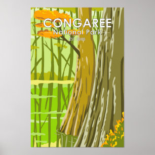 Congaree Nationalpark Süd Carolina Vintage Poster