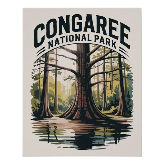 Congaree Nationalpark Süd Carolina Wilderness Poster (Vorderseite)