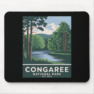 Congaree Nationalpark Vintage Camping Wandern Männ Mousepad