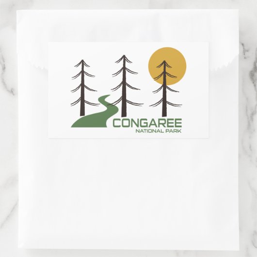 Congaree Nationalparkroute Rechteckiger Aufkleber (Tasche)