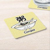 Congee Jook Reisbreimehlsuppen-Schüssel Chinesen Rechteckiger Pappuntersetzer (angewinkelt)