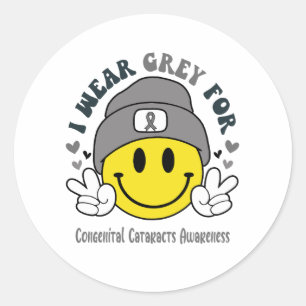 Congenital Cataracts Awareness Ribbon Support Gesc Runder Aufkleber