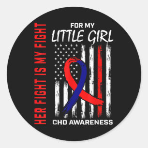 Congenital Heart Chd Awareness Little Girl Daughte Runder Aufkleber