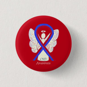 Congenital Heart Defect CHD Awareness Ribbon Butto Button
