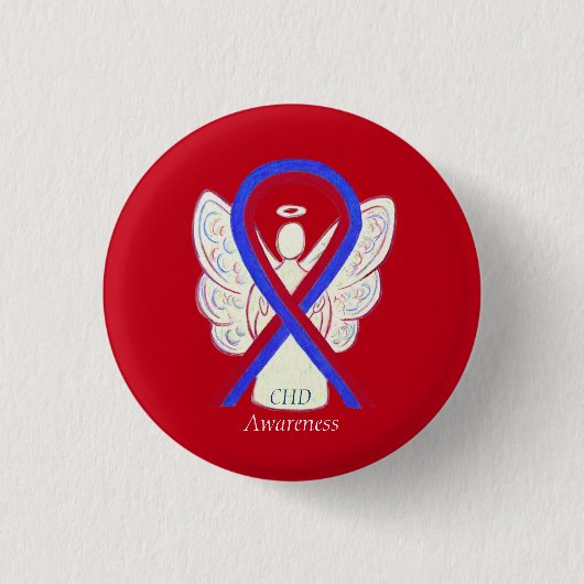 Congenital Heart Defect CHD Awareness Ribbon Butto Button (Vorderseite)