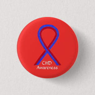 Congenital Heart Defect CHD Awareness Ribbon Butto Button