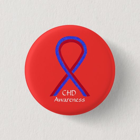 Congenital Heart Defect CHD Awareness Ribbon Butto Button (Vorderseite)
