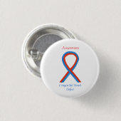 Congenital Heart Defect CHD Awareness Ribbon Butto Button (Vorne & Hinten)