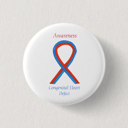 Congenital Heart Defect CHD Awareness Ribbon Butto Button (Vorderseite)