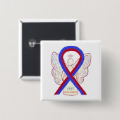 Congenital Heart Defect CHD Awareness Ribbon Butto Button (Vorne & Hinten)