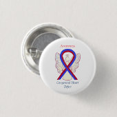 Congenital Heart Defect CHD Awareness Ribbon Butto Button (Vorne & Hinten)