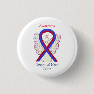 Congenital Heart Defect CHD Awareness Ribbon Butto Button
