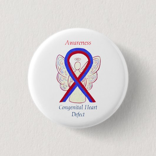 Congenital Heart Defect CHD Awareness Ribbon Butto Button (Vorderseite)
