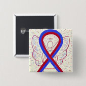 Congenital Heart Defect CHD Awareness Ribbon Butto Button (Vorne & Hinten)