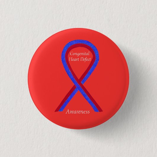 Congenital Heart Defect CHD Awareness Ribbon Butto Button (Vorderseite)