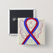 Congenital Heart Defect CHD Awareness Ribbon Butto Button (Vorne & Hinten)