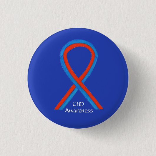 Congenital Heart Defect CHD Awareness Ribbon Butto Button (Vorderseite)