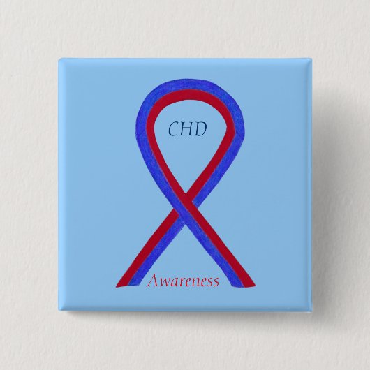 Congenital Heart Defect CHD Awareness Ribbon Butto Button (Vorderseite)