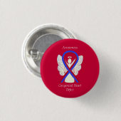 Congenital Heart Defect CHD Awareness Ribbon Butto Button (Vorne & Hinten)