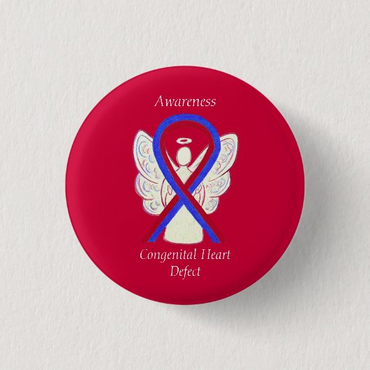 Congenital Heart Defect CHD Awareness Ribbon Butto Button (Vorderseite)