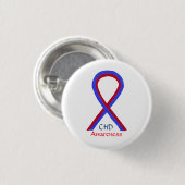 Congenital Heart Defect CHD Awareness Ribbon Butto Button (Vorne & Hinten)