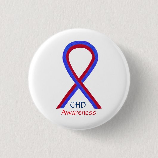 Congenital Heart Defect CHD Awareness Ribbon Butto Button (Vorderseite)