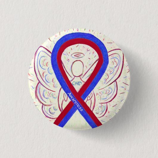 Congenital Heart Defect CHD Awareness Ribbon Butto Button (Vorderseite)