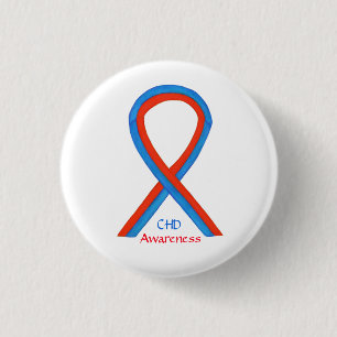 Congenital Heart Defect CHD Awareness Ribbon Butto Button