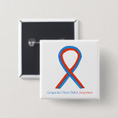 Congenital Heart Defect CHD Awareness Ribbon Butto Button (Vorne & Hinten)