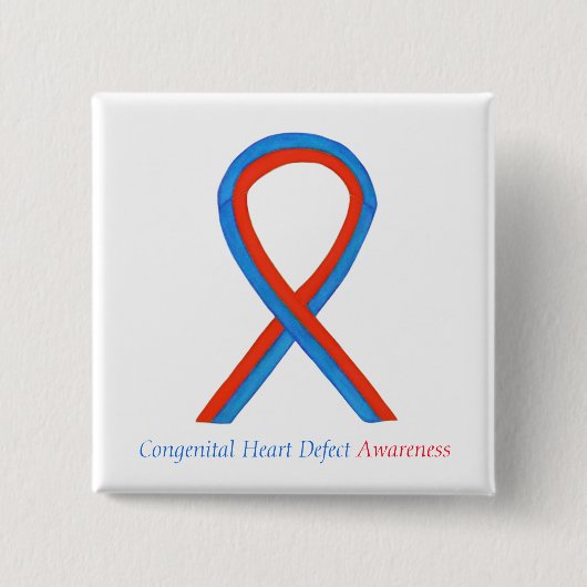 Congenital Heart Defect CHD Awareness Ribbon Butto Button (Vorderseite)