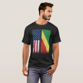 Congo Congolese American Flags Proud USA Congo T-Shirt (Vorne ganz)