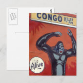Congo der Killer-Affe Zirkus-Seitenshow Postkarte (Vorne/Hinten)