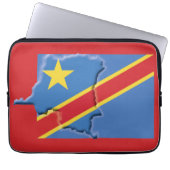 CONGO DRC Flag Map Patriotic Computer RED Laptopschutzhülle (Vorderseite)