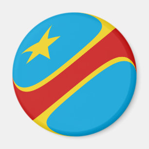 Congo-Kinshasa Fisheye Flag Magnet