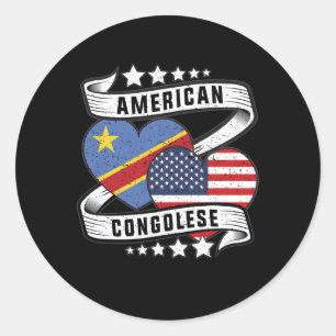 Congolese Half Congolese Halb American Co Runder Aufkleber