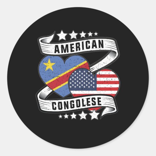 Congolese Half Congolese Halb American Co Runder Aufkleber (Vorderseite)