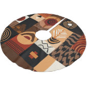 Congolese motifs background grid polyester weihnachtsbaumdecke (Schrägansicht)